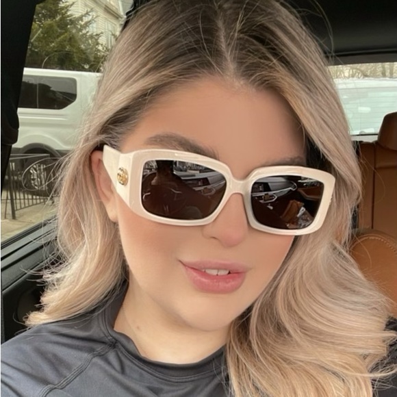 NEW GUCCI GG1403SK 004 IVORY BROWN AUTHENTIC SUNGLASSES - Picture 6 of 16